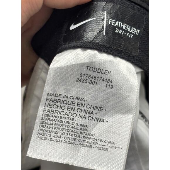 Nike Hat Cap Strap Back White Black Featherlight Dri-FIT Pearl Trim Kids Toddler - Picture 7 of 7